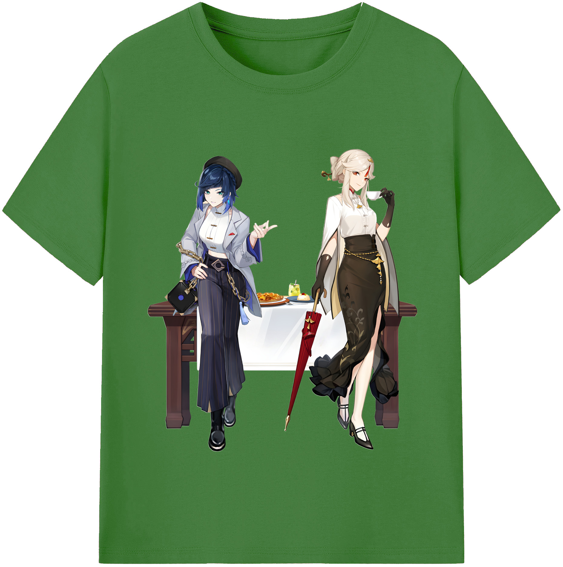 げんし神 夜兰 やらん genshin Yaran レディースカジュアルプリントTシャツ（綿100％）